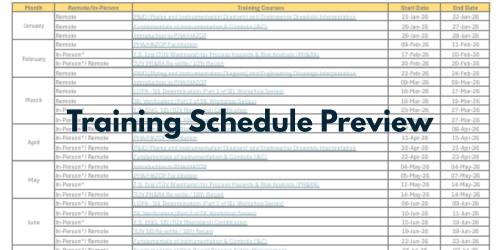 Training Schedule Preview